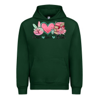Forest Green peace love books Urban Hoodie - MaliasSmallBusiness