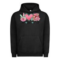 Pigment Black peace love books Urban Hoodie - MaliasSmallBusiness