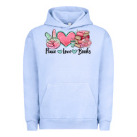 Pigment Grape Ice peace love books Urban Hoodie - MaliasSmallBusiness