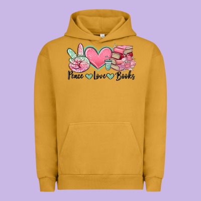 Peace Love Books Urban Hoodie Designed By Maliassmallbusiness