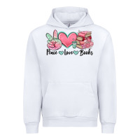 White peace love books Urban Hoodie - MaliasSmallBusiness