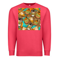 Cardinal autumn cupcakes seamless pattern Premium Sweatshirt - BundleAndBundleShop
