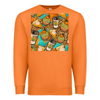 Carrot autumn cupcakes seamless pattern Premium Sweatshirt - BundleAndBundleShop