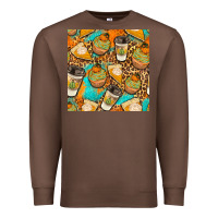 Chestnut autumn cupcakes seamless pattern Premium Sweatshirt - BundleAndBundleShop