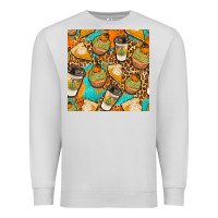Dove Grey autumn cupcakes seamless pattern Premium Sweatshirt - BundleAndBundleShop