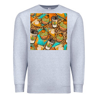 Heather Grey autumn cupcakes seamless pattern Premium Sweatshirt - BundleAndBundleShop