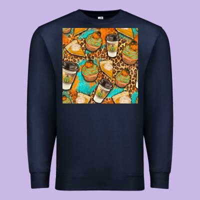Autumn Cupcakes Seamless Pattern Premium Sweatshirt Designed By Bundleandbundleshop