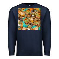 Navy autumn cupcakes seamless pattern Premium Sweatshirt - BundleAndBundleShop