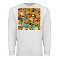 Oatmeal Heather autumn cupcakes seamless pattern Premium Sweatshirt - BundleAndBundleShop