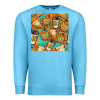 Ocean Blue autumn cupcakes seamless pattern Premium Sweatshirt - BundleAndBundleShop
