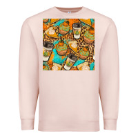 Pale Pink autumn cupcakes seamless pattern Premium Sweatshirt - BundleAndBundleShop