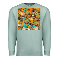 Seafoam autumn cupcakes seamless pattern Premium Sweatshirt - BundleAndBundleShop