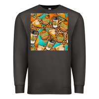 Smoke autumn cupcakes seamless pattern Premium Sweatshirt - BundleAndBundleShop