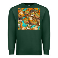 Sports Green autumn cupcakes seamless pattern Premium Sweatshirt - BundleAndBundleShop