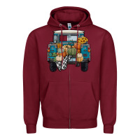 Burgundy pumpkin truck Zipper Hoodie - RanaPortraitStore