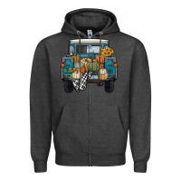 Charcoal Heather pumpkin truck Zipper Hoodie - RanaPortraitStore