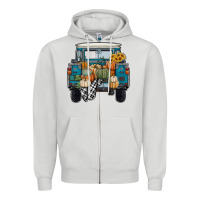 Dove Grey pumpkin truck Zipper Hoodie - RanaPortraitStore