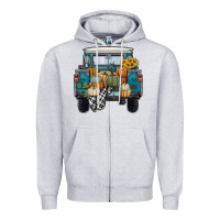 Heather Grey pumpkin truck Zipper Hoodie - RanaPortraitStore