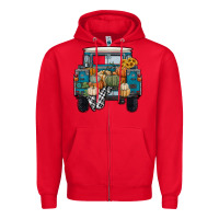 Red pumpkin truck Zipper Hoodie - RanaPortraitStore