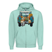 Seafoam pumpkin truck Zipper Hoodie - RanaPortraitStore