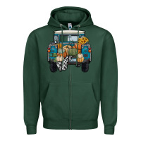 Sports Green pumpkin truck Zipper Hoodie - RanaPortraitStore