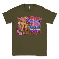 Army Green sorry ladies my heart belongs to mommy highland cow and calf Classic Tee - RanaPortraitStore