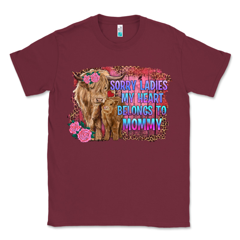 Sorry Ladies My Heart Belongs To Mommy Highland Cow And Calf Classic Tee by RanaPortraitStore | Teevron