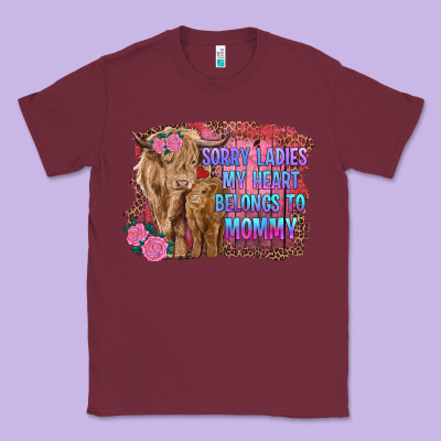 Sorry Ladies My Heart Belongs To Mommy Highland Cow And Calf Classic Tee Designed By Ranaportraitstore