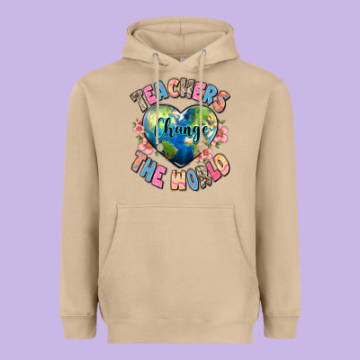 Teachers Change The World Heavyweight Hoodie Designed By Jahusdesignshop