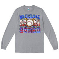 Heather Grey baseball mom squad Long Sleeve Tee - texasbilliewilder