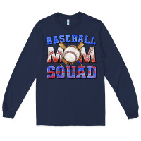 Navy baseball mom squad Long Sleeve Tee - texasbilliewilder