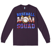 Plum baseball mom squad Long Sleeve Tee - texasbilliewilder