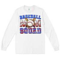 White baseball mom squad Long Sleeve Tee - texasbilliewilder