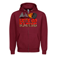 Burgundy let's go racing Zipper Hoodie - Zillion Design Studio