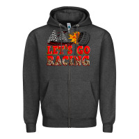 Charcoal Heather let's go racing Zipper Hoodie - Zillion Design Studio