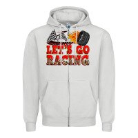 Dove Grey let's go racing Zipper Hoodie - Zillion Design Studio
