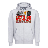 Heather Grey let's go racing Zipper Hoodie - Zillion Design Studio