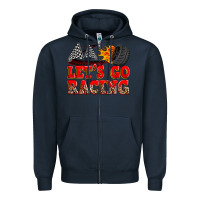 Navy let's go racing Zipper Hoodie - Zillion Design Studio