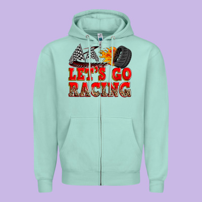 Let's Go Racing Zipper Hoodie Designed By Zillion Design Studio