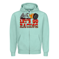 Seafoam let's go racing Zipper Hoodie - Zillion Design Studio