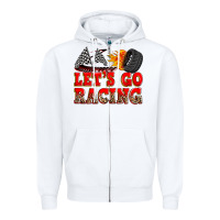 White let's go racing Zipper Hoodie - Zillion Design Studio