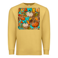 Antique Gold fall pumpkin seamless pattern Premium Sweatshirt - BundleAndBundleShop