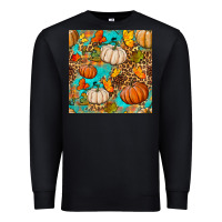 Black fall pumpkin seamless pattern Premium Sweatshirt - BundleAndBundleShop