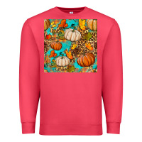 Cardinal fall pumpkin seamless pattern Premium Sweatshirt - BundleAndBundleShop
