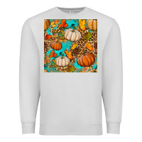 Dove Grey fall pumpkin seamless pattern Premium Sweatshirt - BundleAndBundleShop