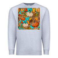 Heather Grey fall pumpkin seamless pattern Premium Sweatshirt - BundleAndBundleShop