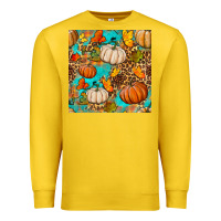 Lemon fall pumpkin seamless pattern Premium Sweatshirt - BundleAndBundleShop