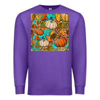 Purple fall pumpkin seamless pattern Premium Sweatshirt - BundleAndBundleShop
