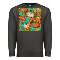 Smoke fall pumpkin seamless pattern Premium Sweatshirt - BundleAndBundleShop
