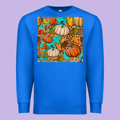 Fall Pumpkin Seamless Pattern Premium Sweatshirt Designed By Bundleandbundleshop